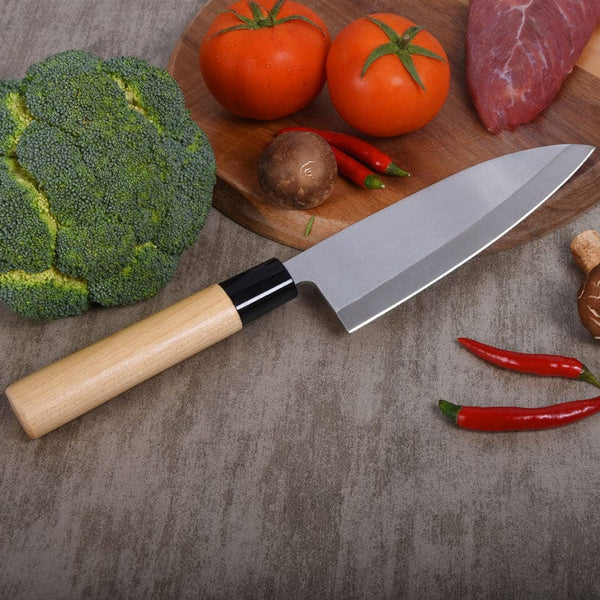 Couteau japonais forgé, couteaux à désosser de cuisine en acier inoxydable,  couteau à trancher de Chef, couperet Santoku