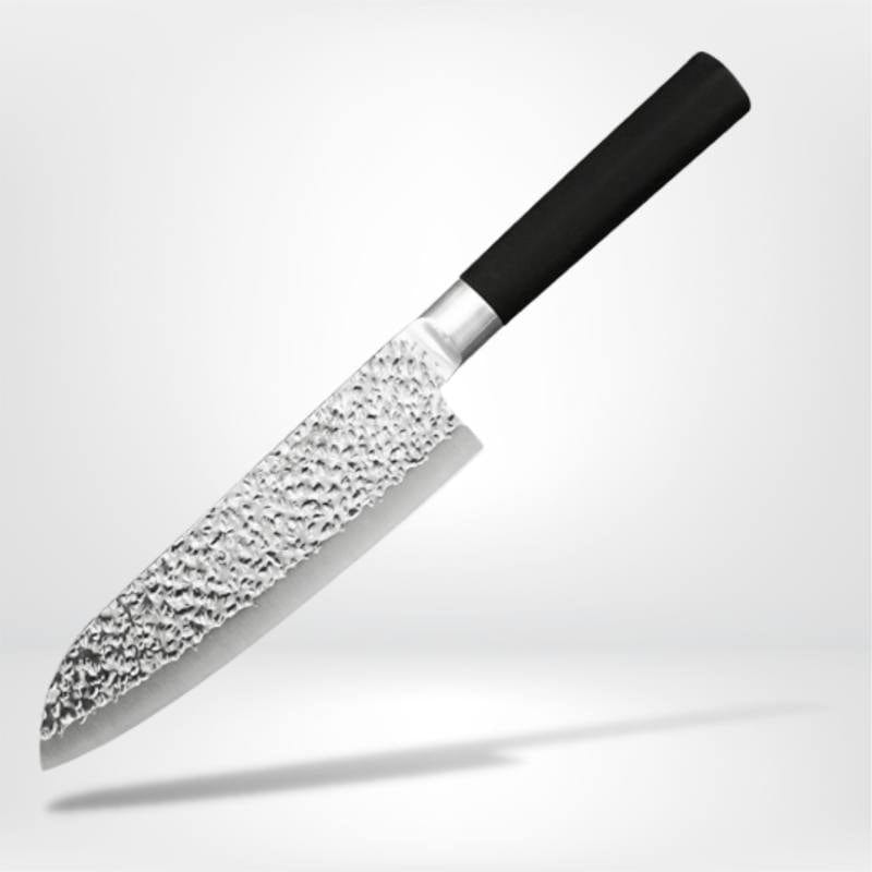 DeGrandisCuisine couteau de cuisine Couteau de cuisine Japonais Santoku <br> Lame martelée