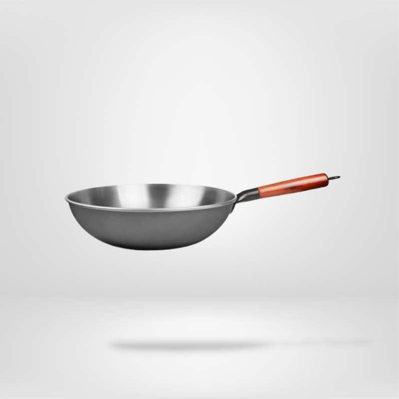 DeGrandisCuisine wok Wok en acier inoxydable <br> Manche en bois