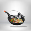 DeGrandisCuisine wok Wok en acier inoxydable <br> Couvercle en verre